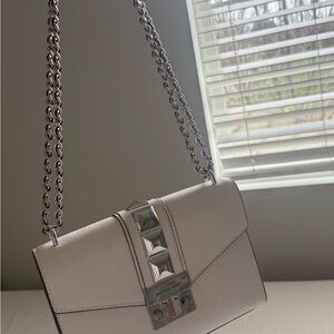 Michael Kors Cream Crossbody Bag with Silver Accents